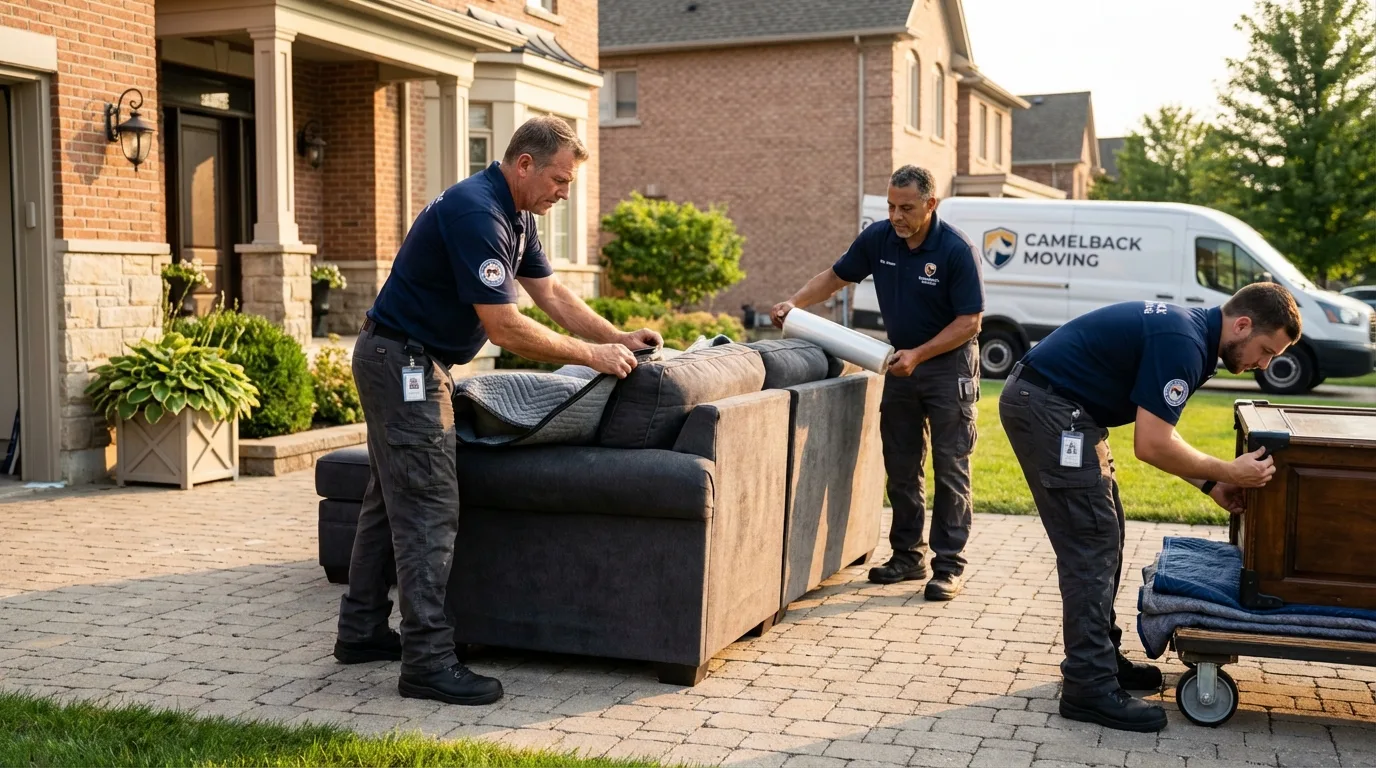 Large estate moving crew wrapping furniture in Isle of Palms, SC