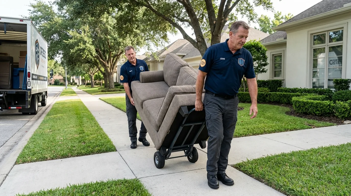Local residential moving crew loading furniture in Isle of Palms, SC