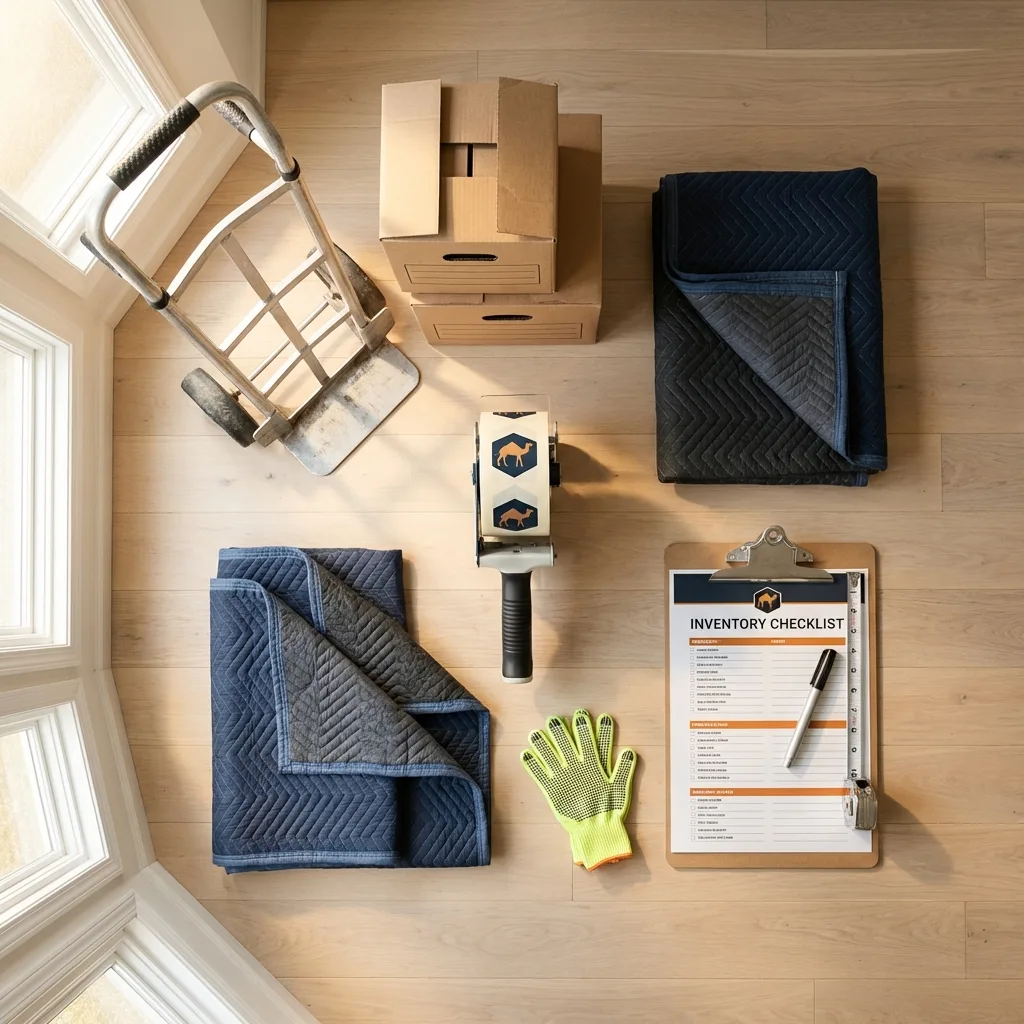 Professional moving supplies and packing materials layout for Isle of Palms residential relocations